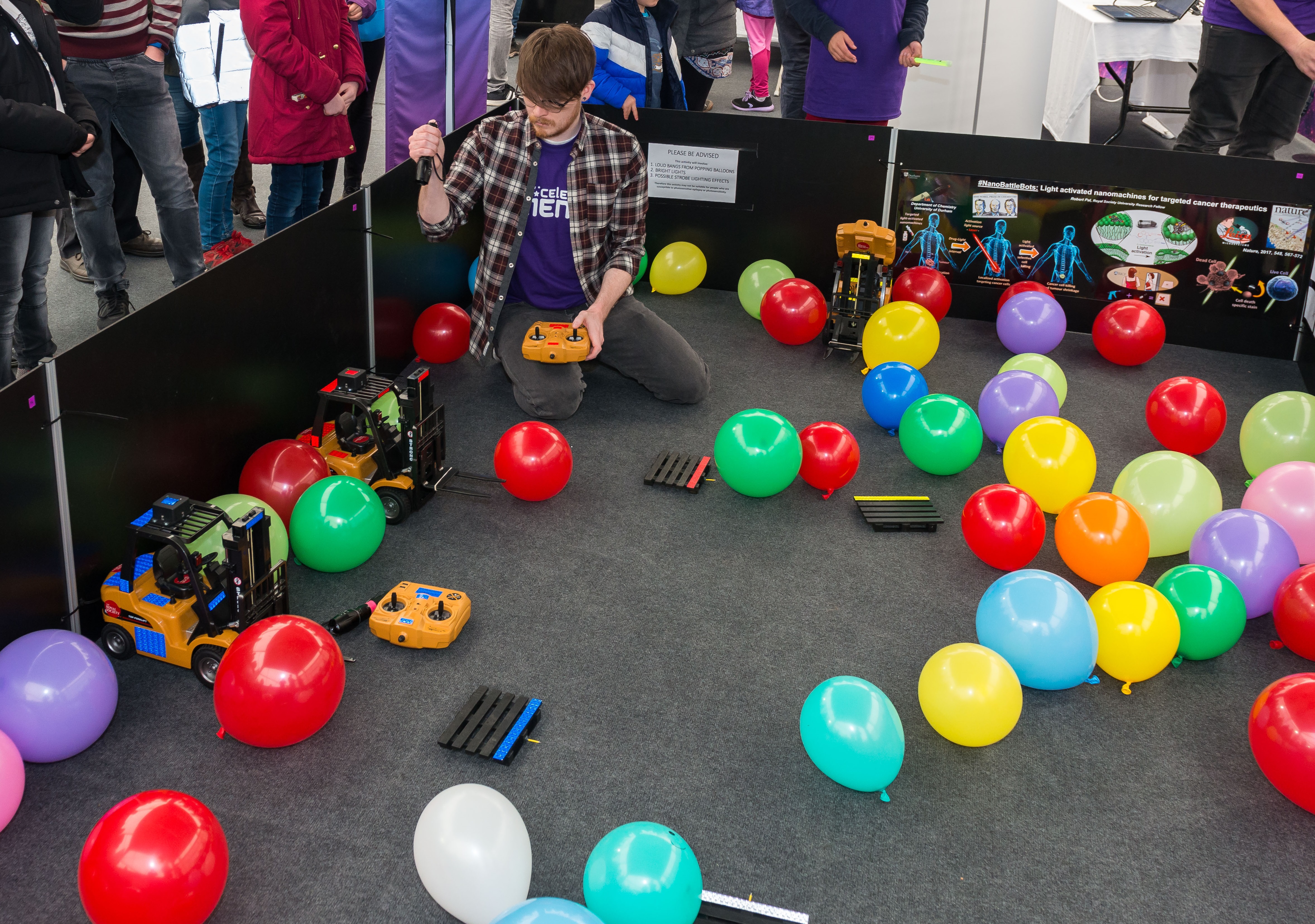 A battlebots demonstration taking place at Celebrate Science