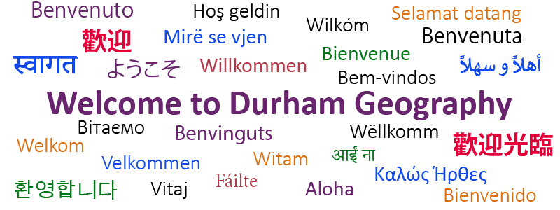 Welcome in multiple languages as a word cloud