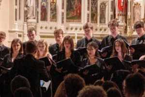 students singing