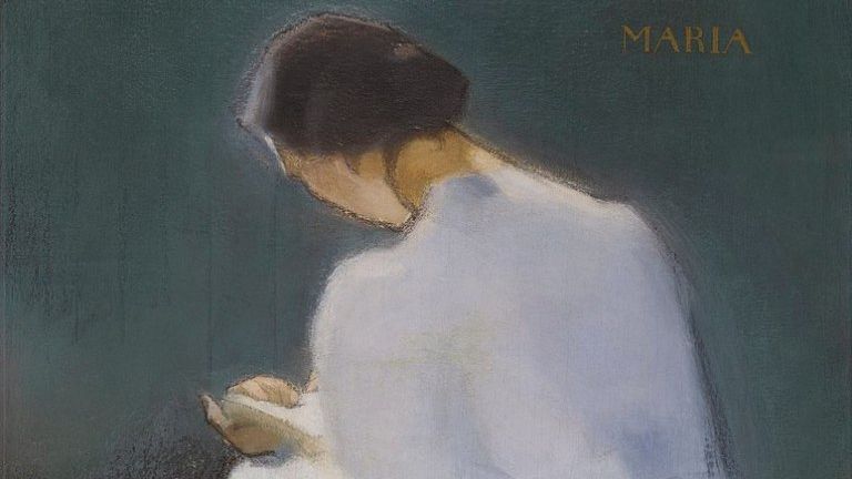 Painting of a woman reading a book