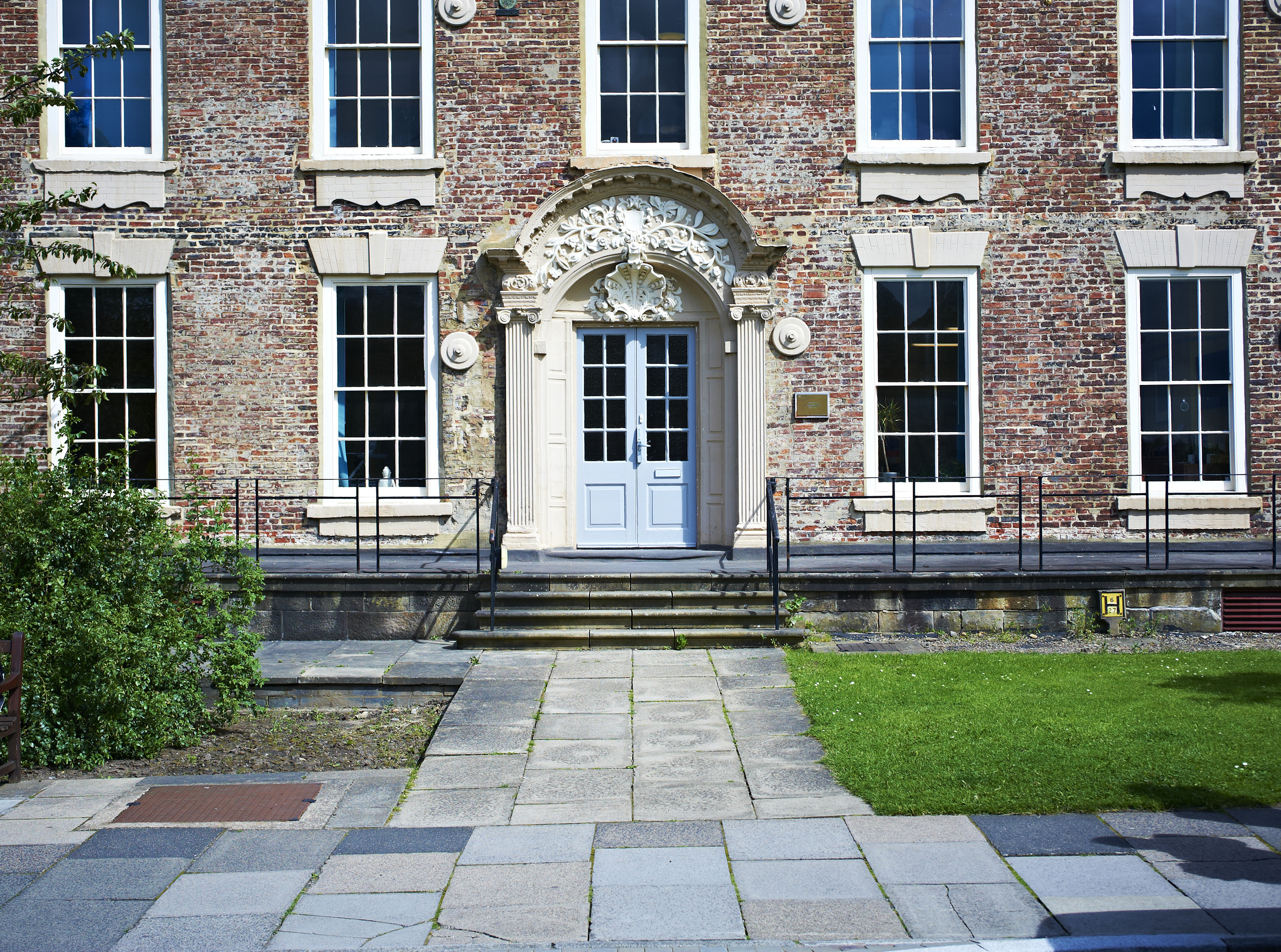 External shot of the front door leading into the institute of advanced study