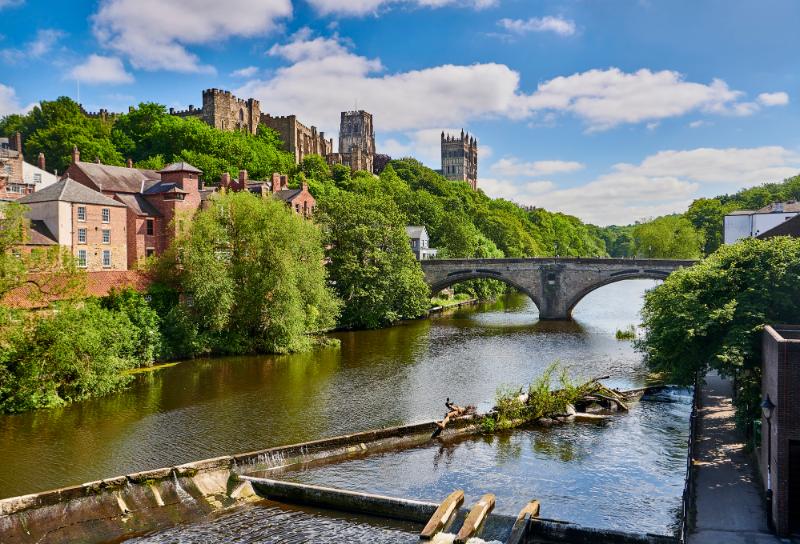 a view of the cathedral and the river