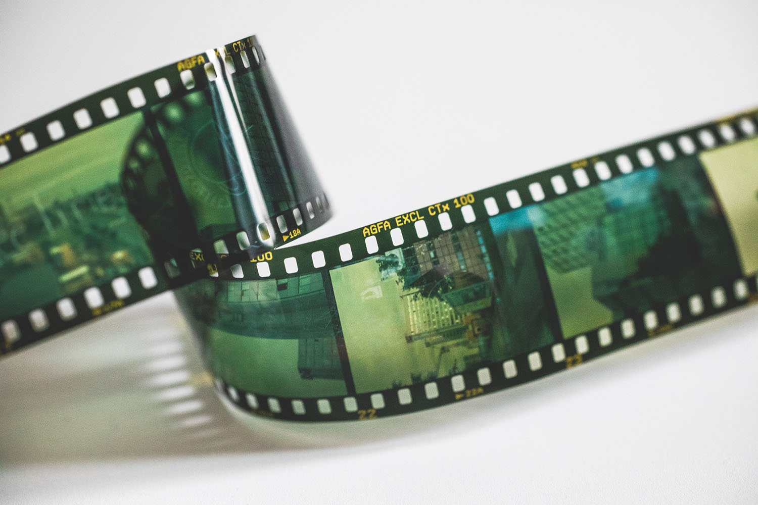 Film reel on a white background