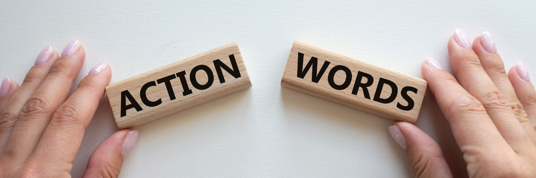 two blocks with the words action and words on them