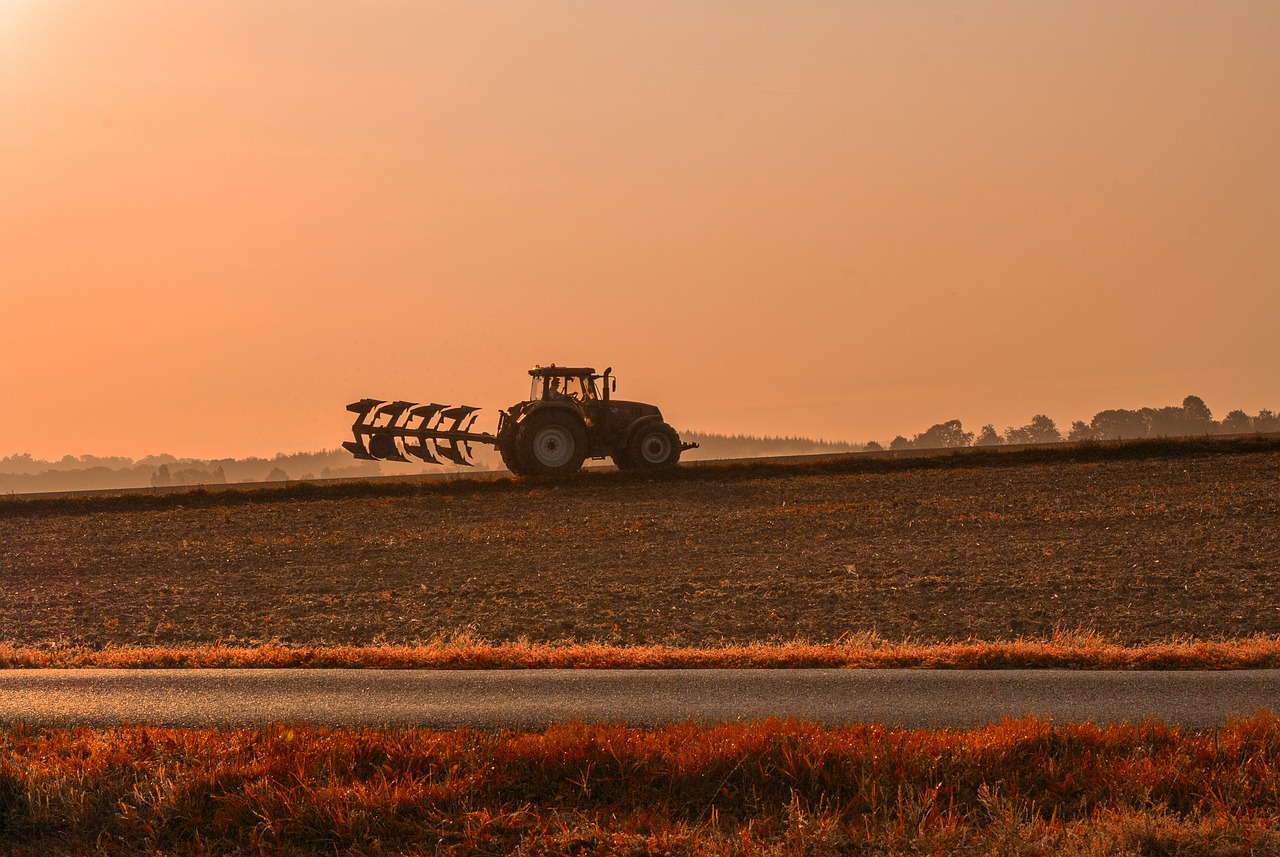 tractor on field