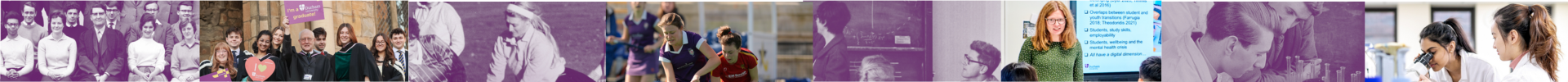 A tapestry of old and new images of students at Durham University through the years