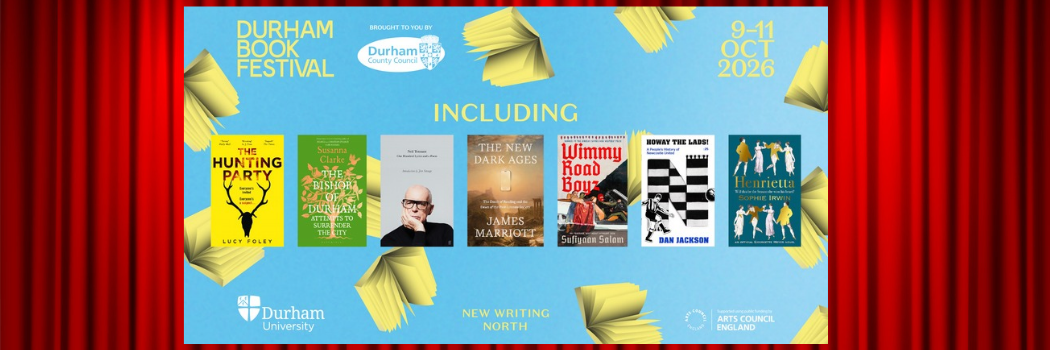 Durham Book Festival flyer featuring books from featured authors