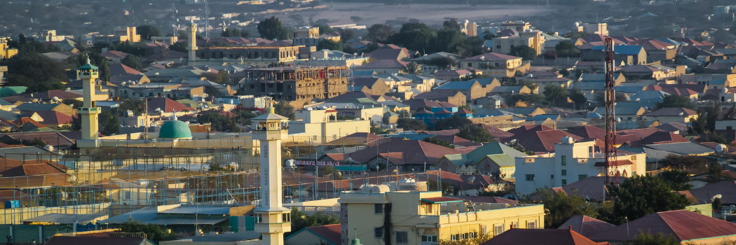 Aerial view to Hargeisa, biggest city of Somaliland, Somalia