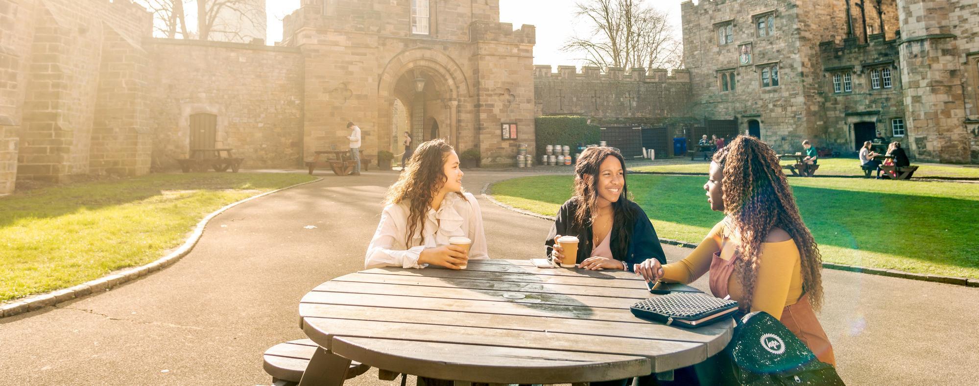 Students sat around a table