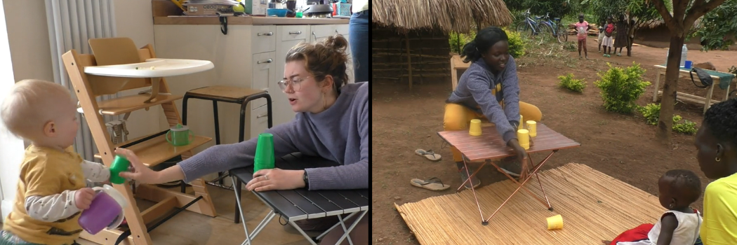 Babies learning to help in Uganda and the UK