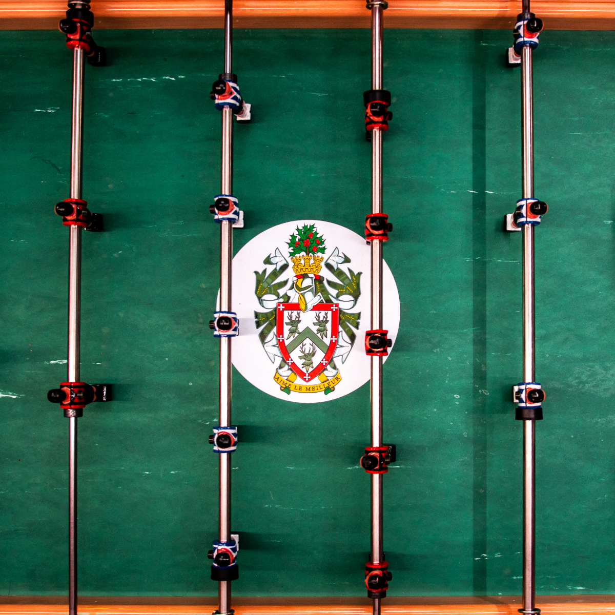 Football table with Collingwood crest