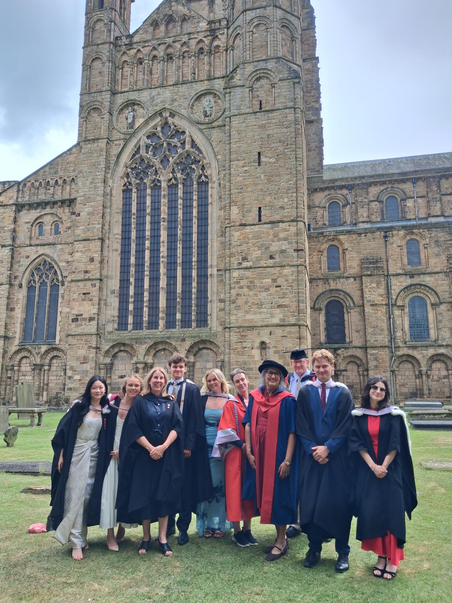 Grey students and staff at graduation