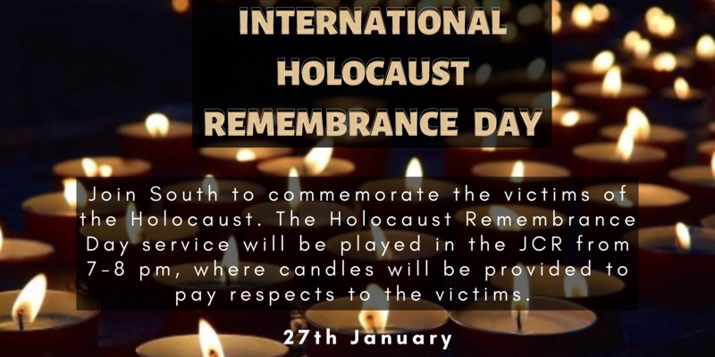 A poster promoting our Holocaust Remembrance Day
