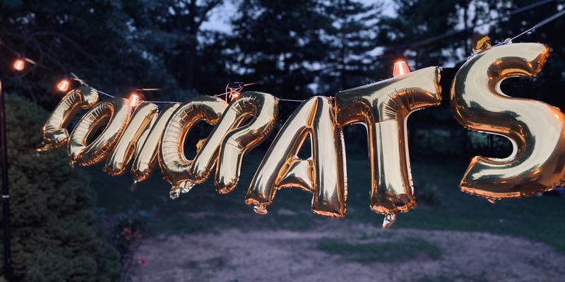 Balloons that spell out congratulations