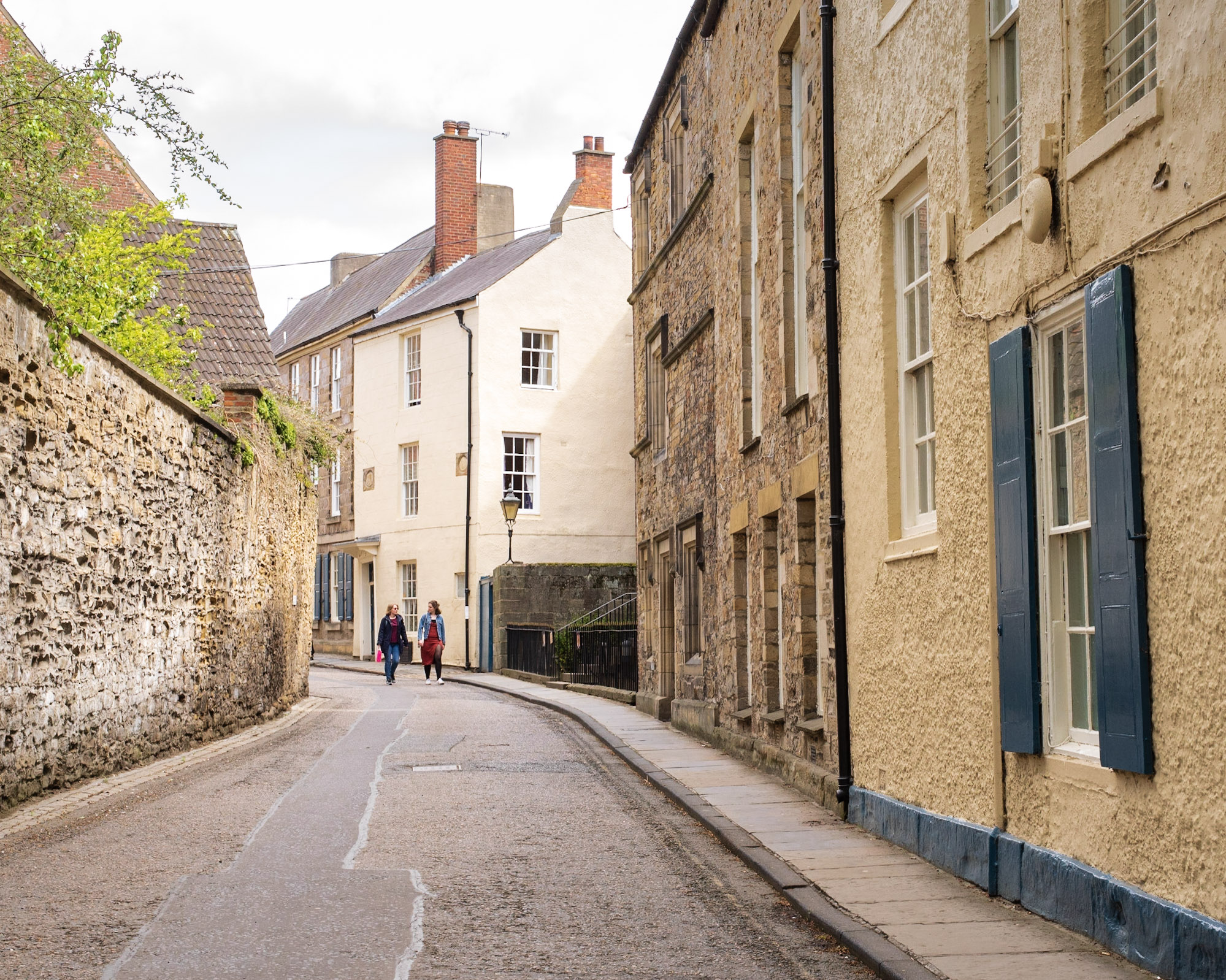 Cobbled street outside St John's College in Durham