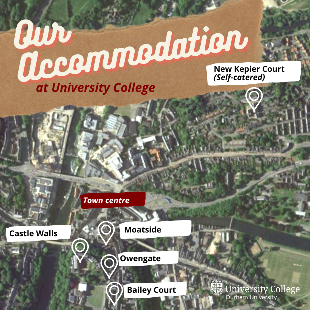 A map showing University College Accommodation locations