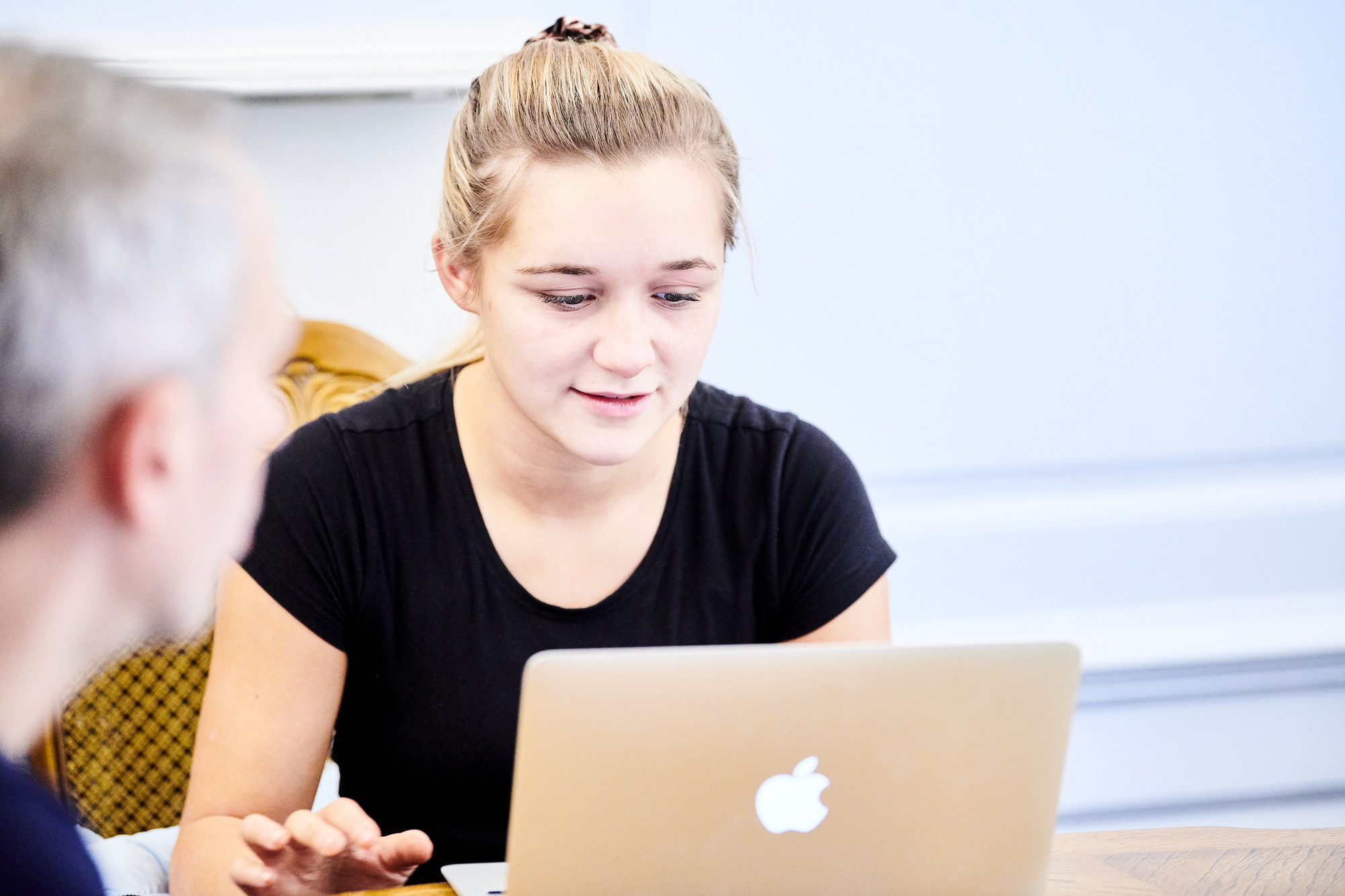 Student working on laptop