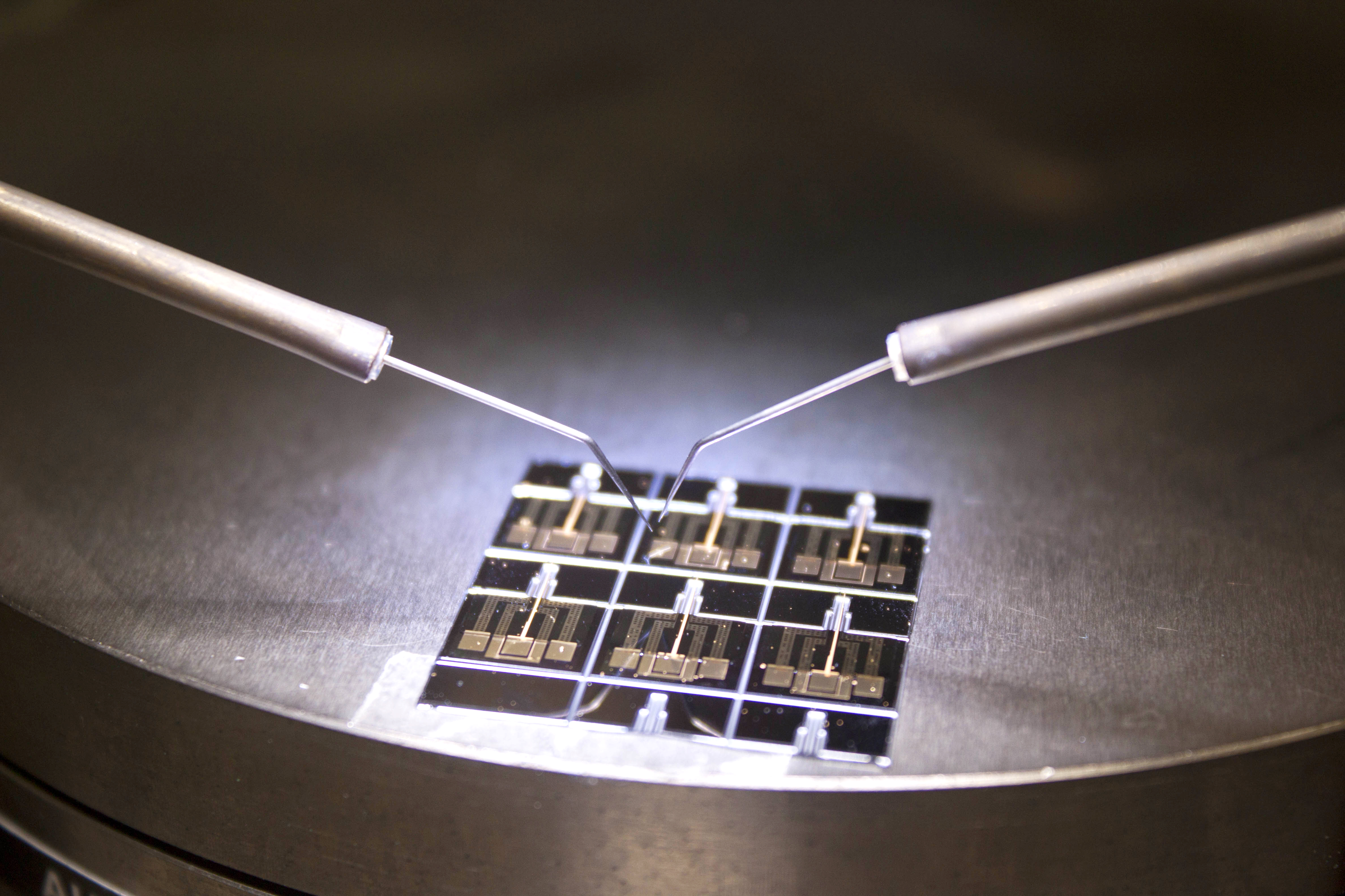 Working on microchip close up