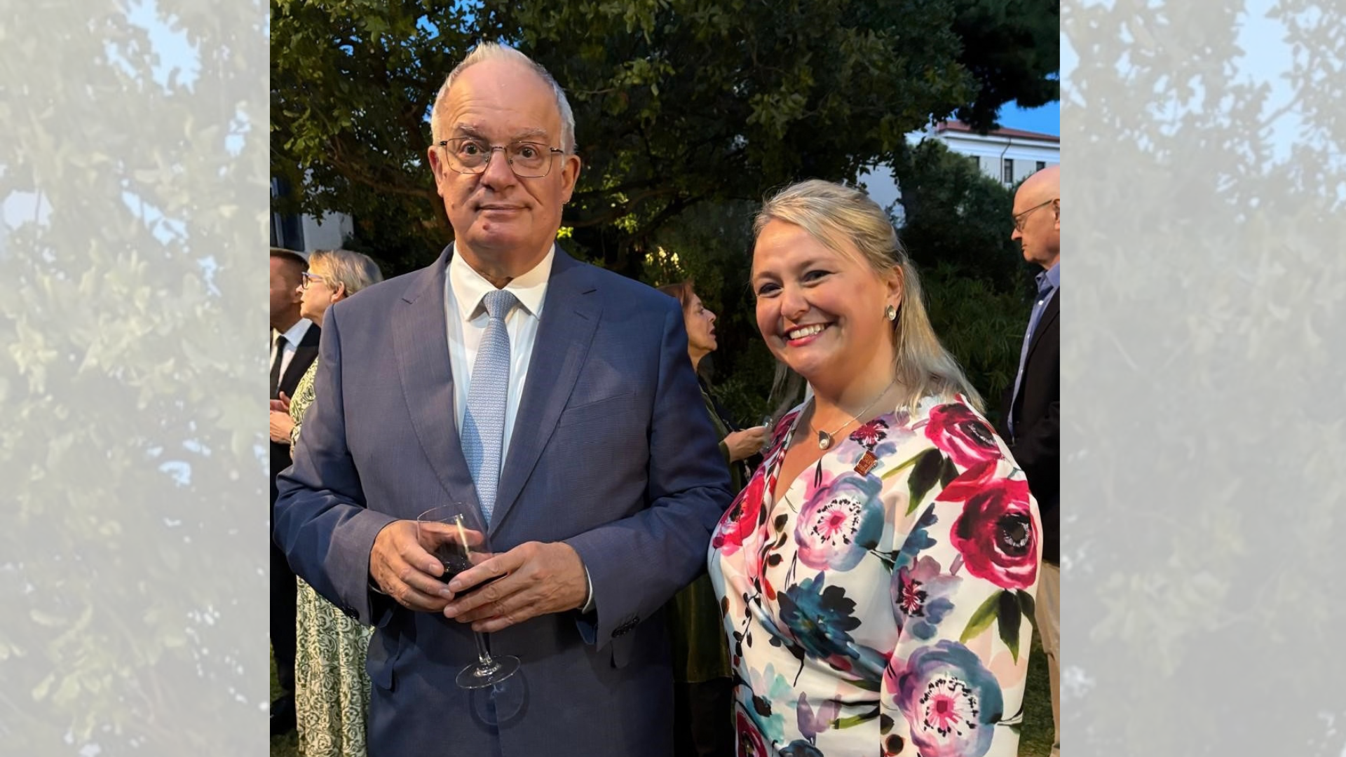 President Constantinos Tassoulas, Professor Arlene Holmes-Henderson