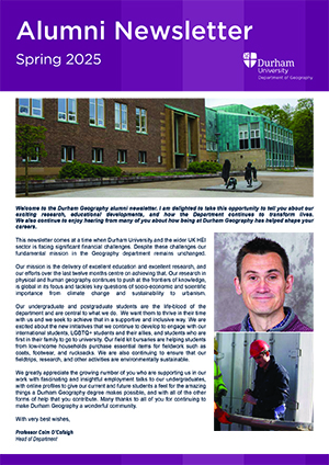 Geography Alumni Spring Newsletter 2025 cover