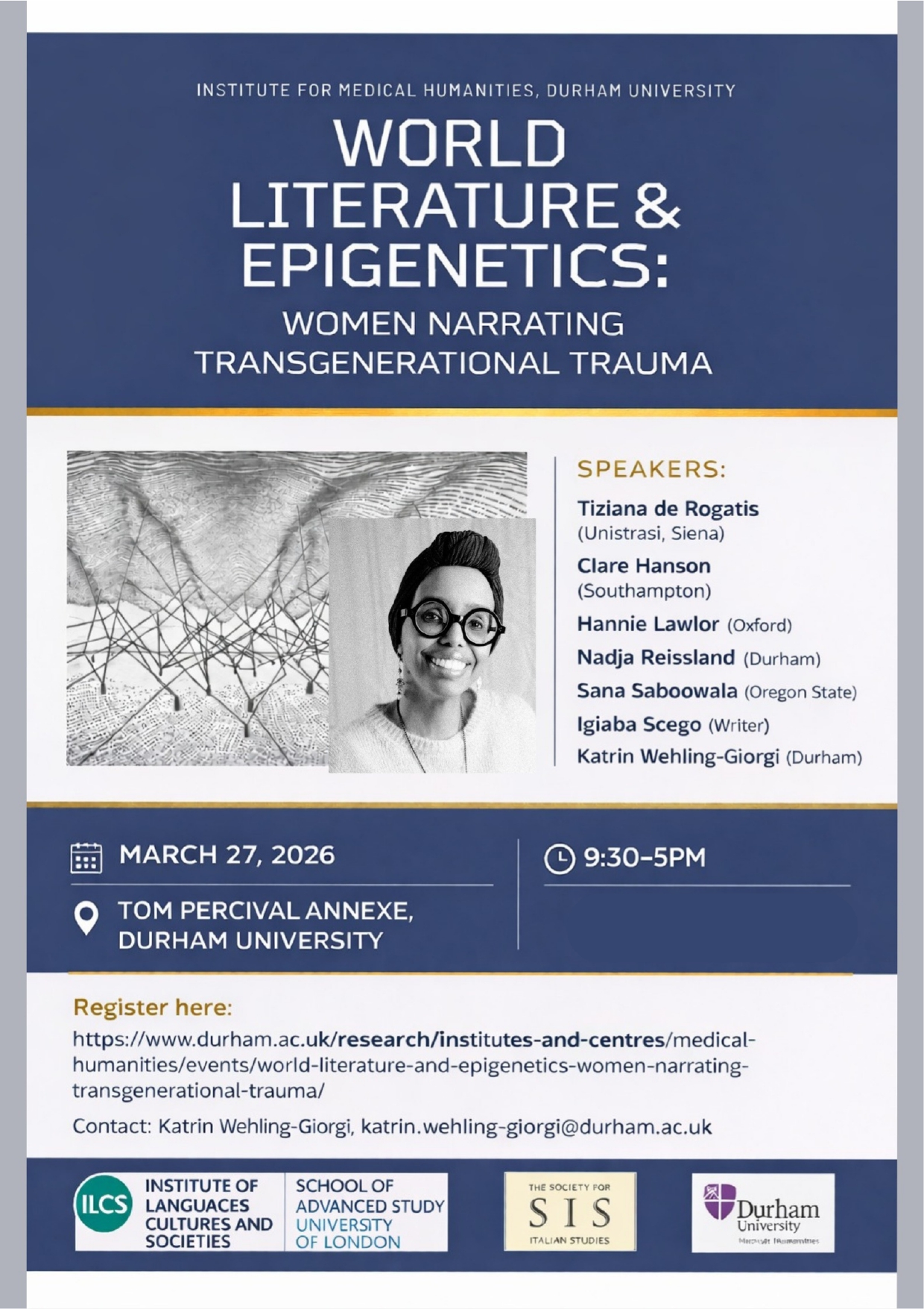 Conference poster: “World Literature and Epigenetics: Women Narrating Transgenerational Trauma” – 27 March 2026