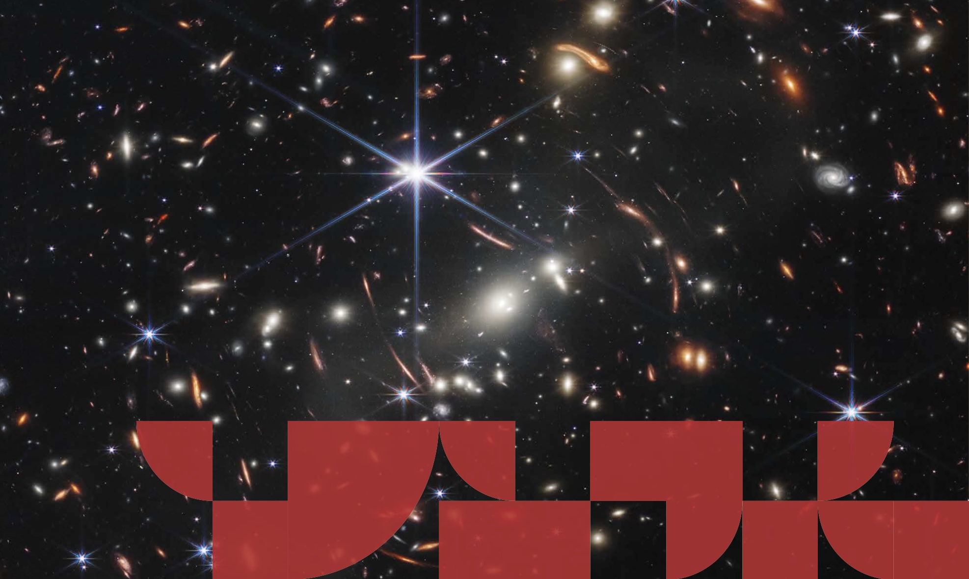 Starscape image with Durham Uni tapestry overlaid