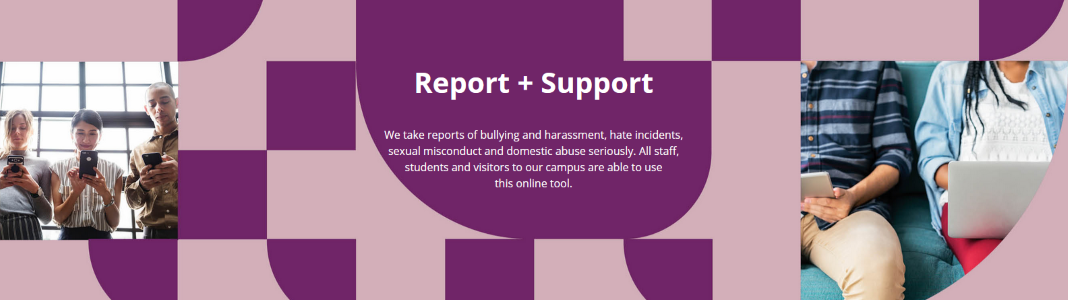 Report and Support webpage banner