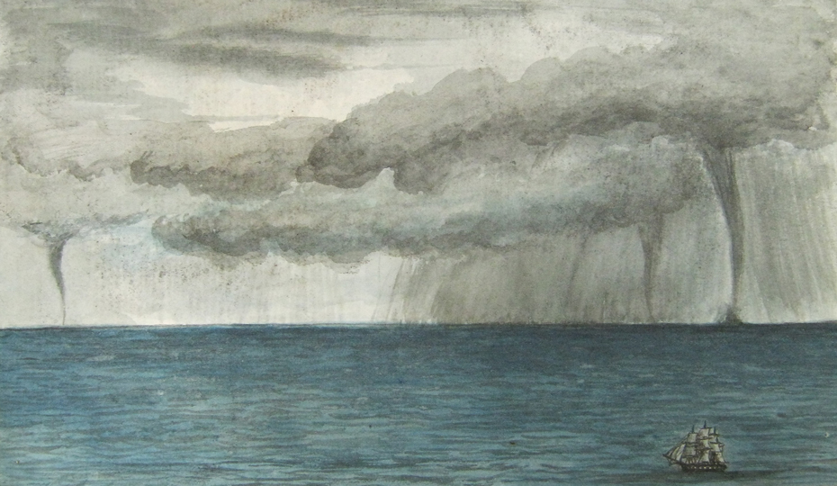 Ship in a storm painting