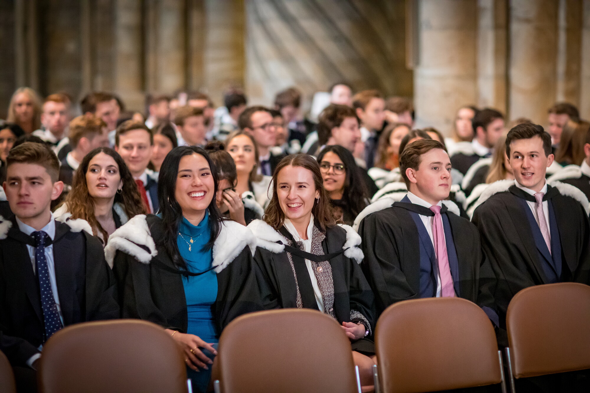 Graduands sitting in Cathedral