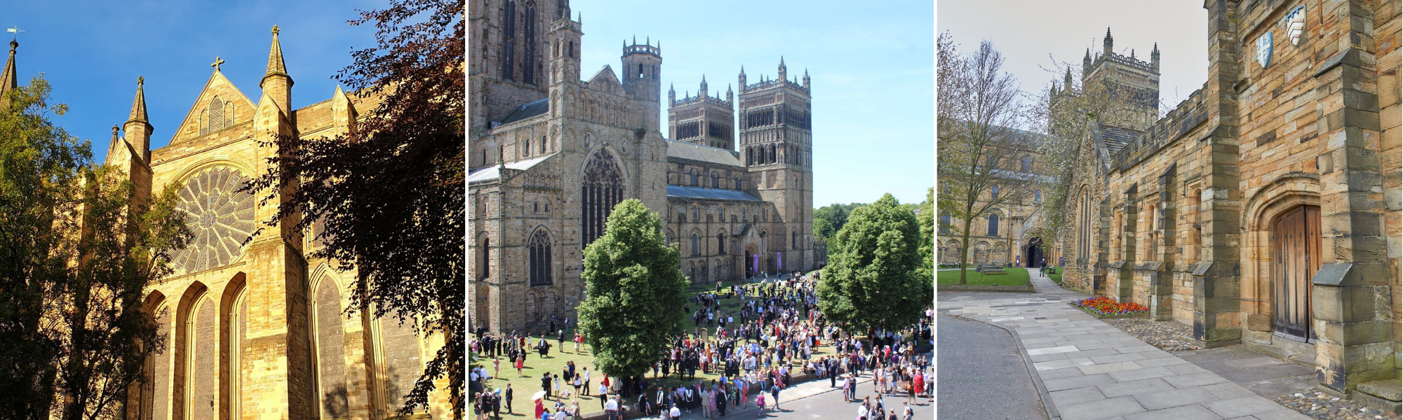 3 images of Durham Cathedral and surrounding area