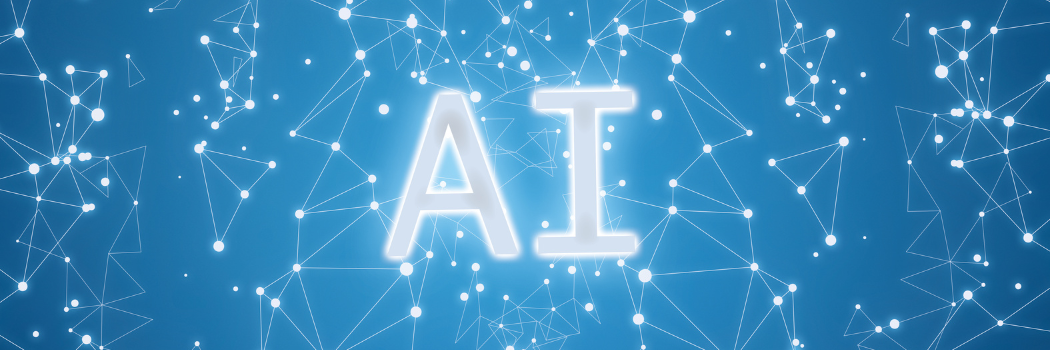 The initials AI against and blue background