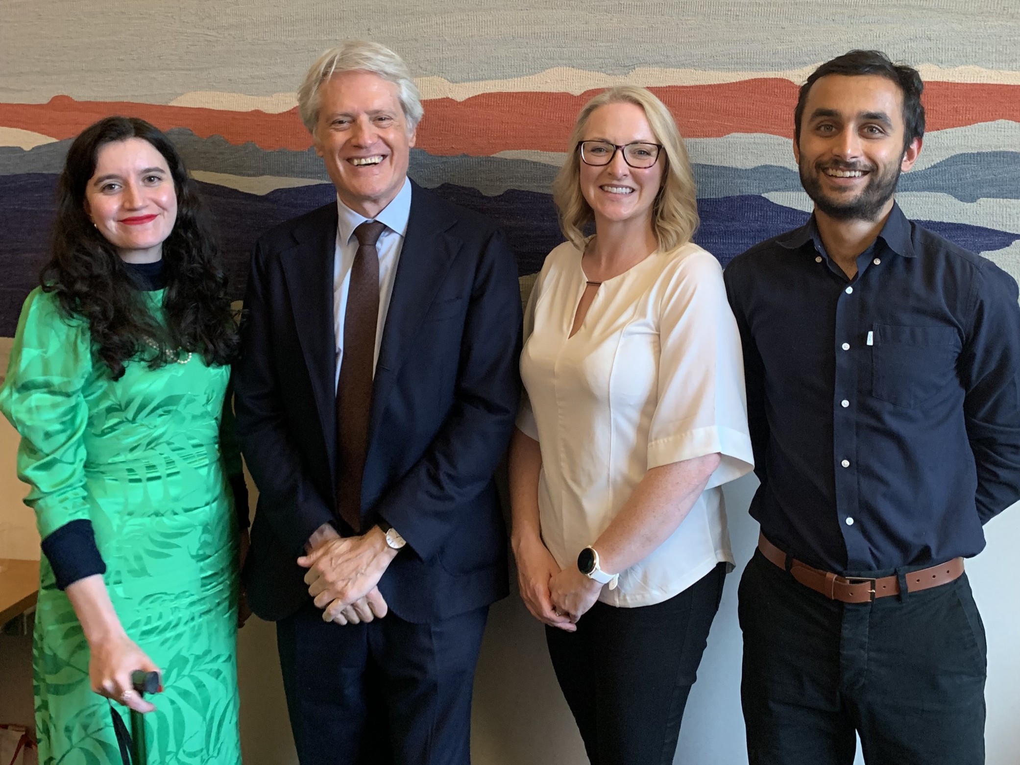 Left to right: Sophia Kleanthous from Disability Rights UK, MP Ben Coleman, Dr Toni Williams, Durham University, and Cameron Uppal from Activity Alliance.