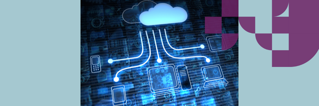 Cloud pointing to different devices including a mobile phone, laptop and other computing devices