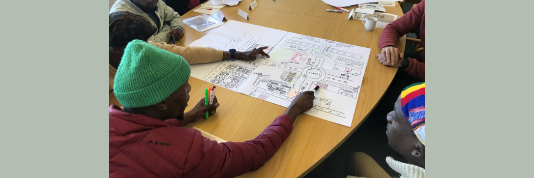 Young men in Cape Town discussing their walking habits as part of the study