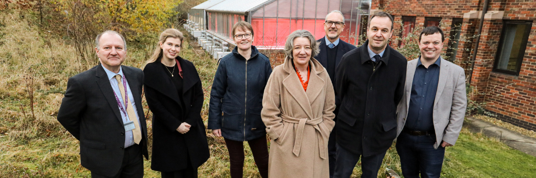 Durham's Karen O'Brien and Paul Ramsbottom OBE of Wolfson Foundation with the team involved in the project