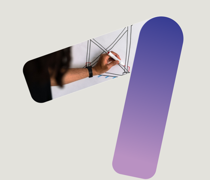A purple arrow pointing upwards