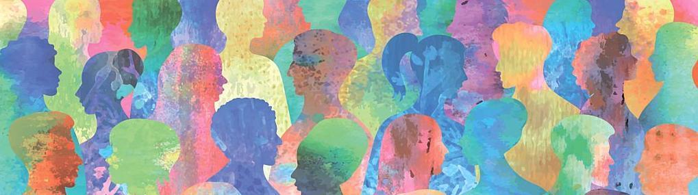 Decorative image of people talking