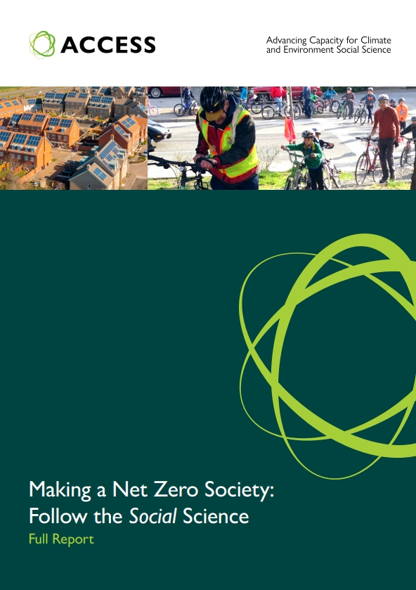 Front cover for Making a Net Zero Society report