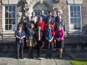 201213 Michaelmas Fellows outside Cosin's Hall