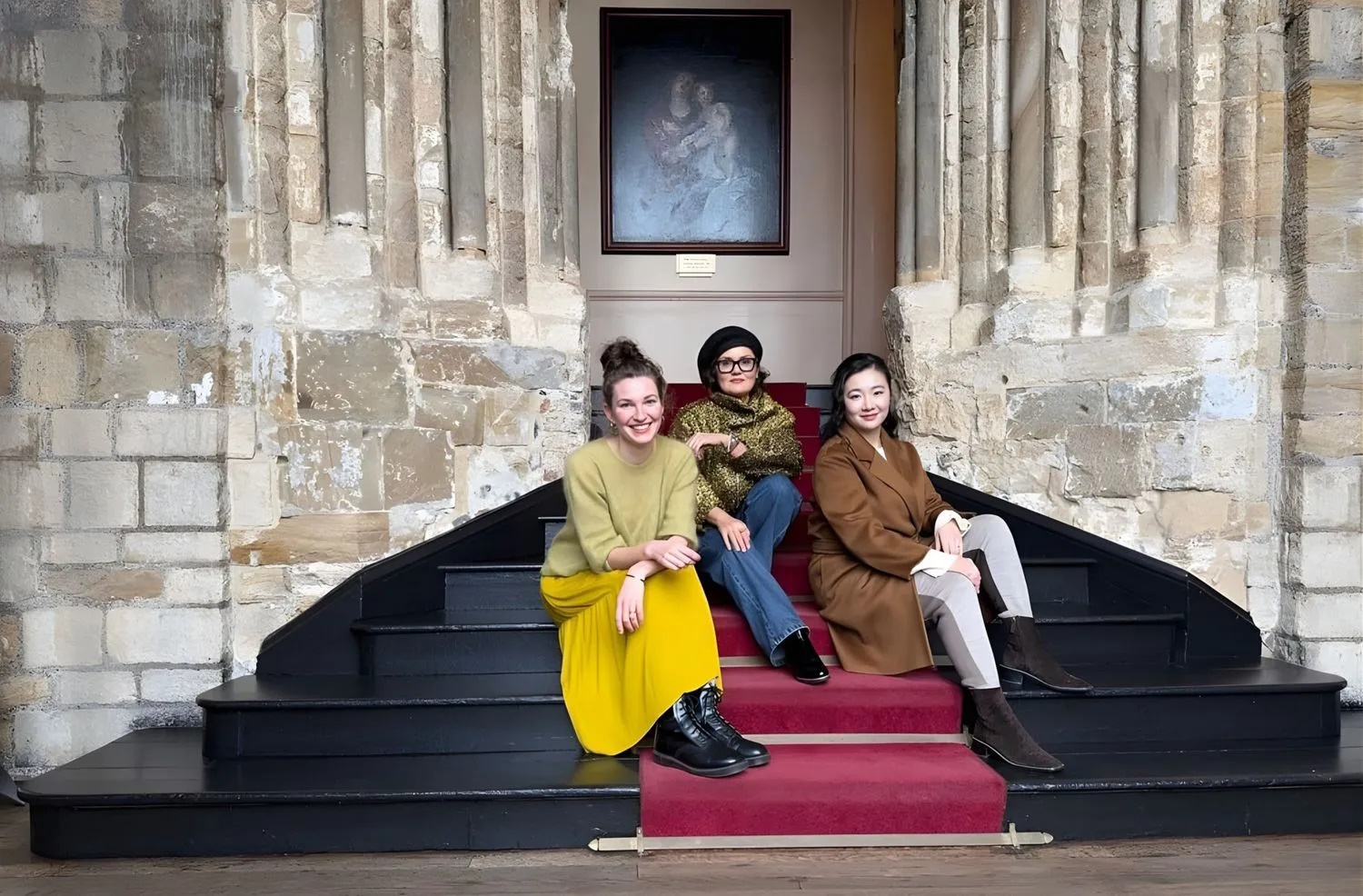 Georgia Kotretsos Karolina Nieberle and Janey Zheng outside Castle SCR