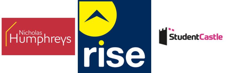 The logo for Rise, Student Castle and Student Cribs letting agents, who have signed the Durham City Student Lettings Code of Practice