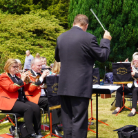 Pittington Brass Band playing at the Lawn by the Visitor Centre of the Botanic Garden